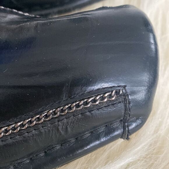 Robert  Black Leather Ankle side zipper Boots Chain Accent Sz 12 Mint Condition - Picture 8 of 12